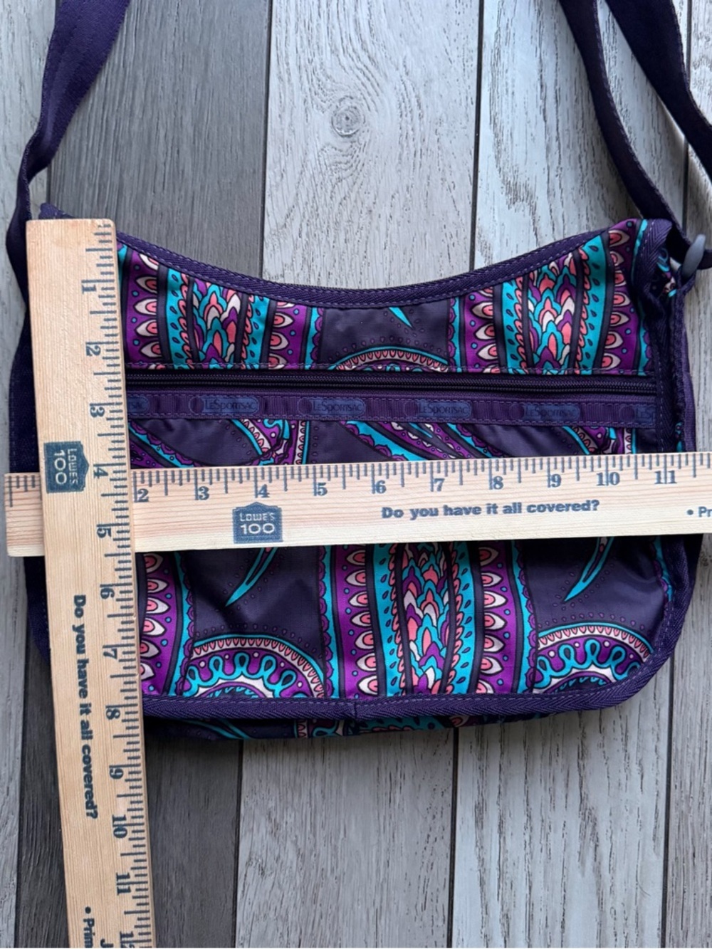 LeSportsac Purple Paisley Crossbody Shoulder Bag - Picture 4 of 5